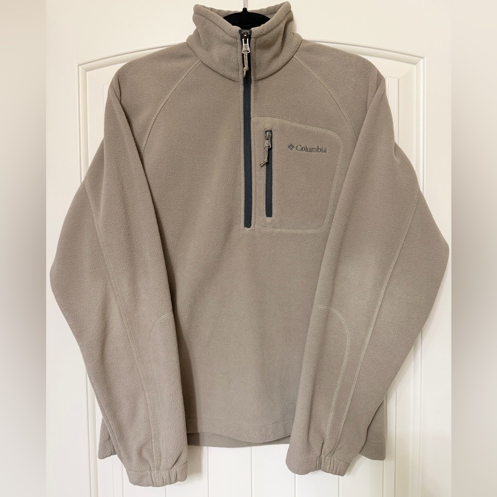 COLUMBIA Fast Trek 1/2 zip fleece pullover color tan, size small